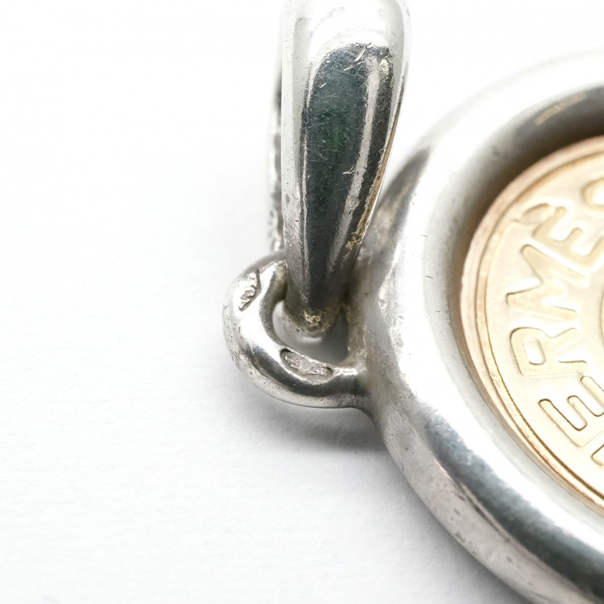 HERMES HERMES Serie Serie Necklace Pendant Choker Au750/Ag925 Gold HERMES Coin Medal Combi