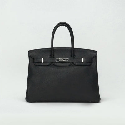 HERMES 爱马仕 Birkin 35 Birkin 35 手提袋多哥黑色银色硬件