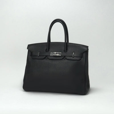 HERMES 爱马仕 Birkin 35 Birkin 35 手提袋多哥黑色银色硬件