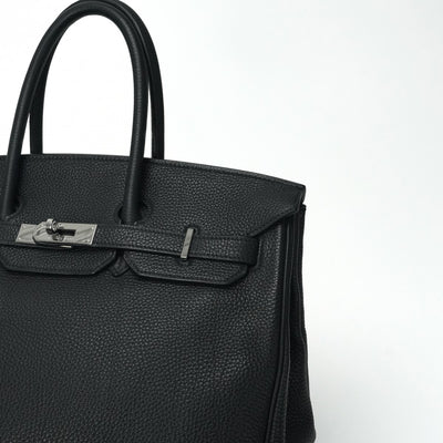 HERMES 爱马仕 Birkin 35 Birkin 35 手提袋多哥黑色银色硬件