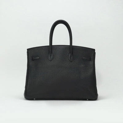 HERMES 爱马仕 Birkin 35 Birkin 35 手提袋多哥黑色银色硬件