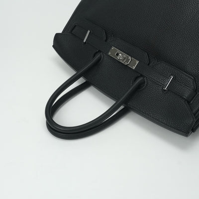 HERMES 爱马仕 Birkin 35 Birkin 35 手提袋多哥黑色银色硬件