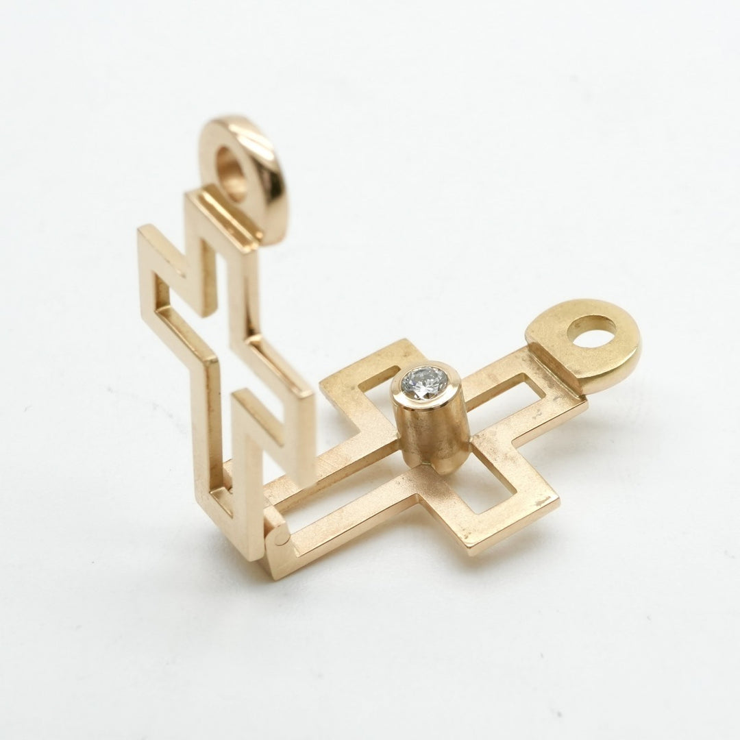 エルメス HERMES クロス クロス ネックレス ペンダント チョーカー 750 ゴールド 金 アンティーク　レア　希少 エルメス HERMES クロス クロス ネックレス ペンダント チョーカー 750