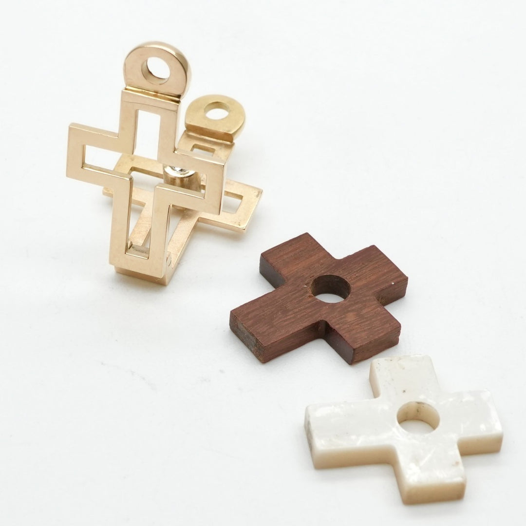 エルメス HERMES クロス クロス ネックレス ペンダント チョーカー 750