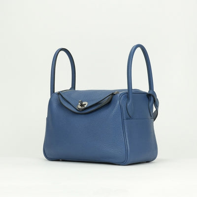 HERMES HERMES Lindy 26 Lindy 26 Verso Tote bag Toryon Clemence Blue Agat Grimoett Blue Grey Blue Silver Metal Fitting Handbag Shoulder Bag 2way