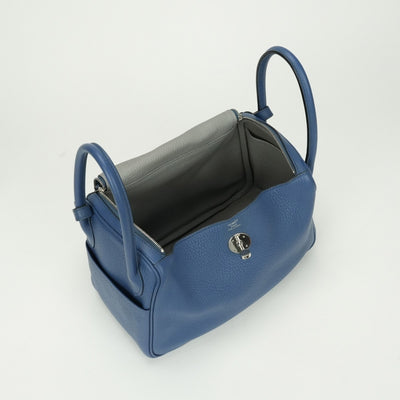 HERMES HERMES Lindy 26 Lindy 26 Verso Tote bag Toryon Clemence Blue Agat Grimoett Blue Grey Blue Silver Metal Fitting Handbag Shoulder Bag 2way