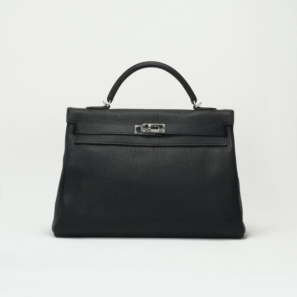 HERMES 爱马仕 Kelly 40 Kelly 40个袋子，手提袋，肩膀袋，多哥黑色，黑色，银色硬件
