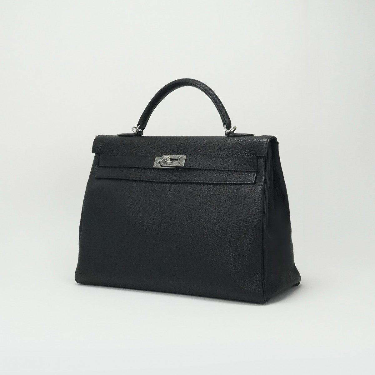 HERMES 爱马仕 Kelly 40 Kelly 40个袋子，手提袋，肩膀袋，多哥黑色，黑色，银色硬件