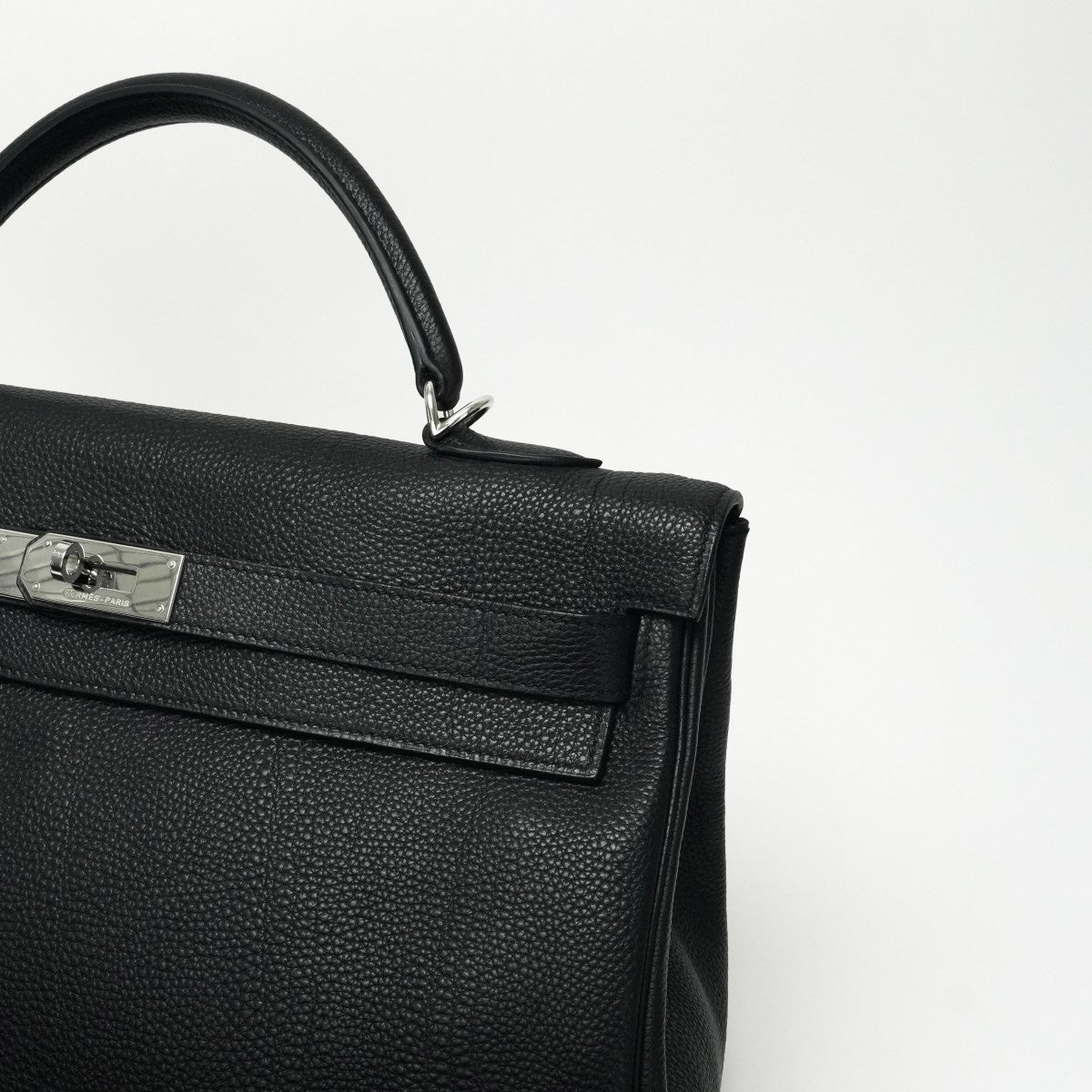 HERMES 爱马仕 Kelly 40 Kelly 40个袋子，手提袋，肩膀袋，多哥黑色，黑色，银色硬件