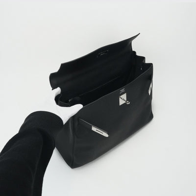HERMES 爱马仕 Kelly 40 Kelly 40个袋子，手提袋，肩膀袋，多哥黑色，黑色，银色硬件