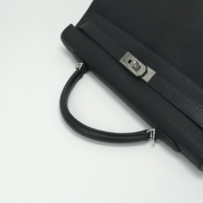 HERMES 爱马仕 Kelly 40 Kelly 40个袋子，手提袋，肩膀袋，多哥黑色，黑色，银色硬件