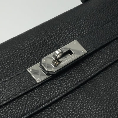 HERMES 爱马仕 Kelly 40 Kelly 40个袋子，手提袋，肩膀袋，多哥黑色，黑色，银色硬件