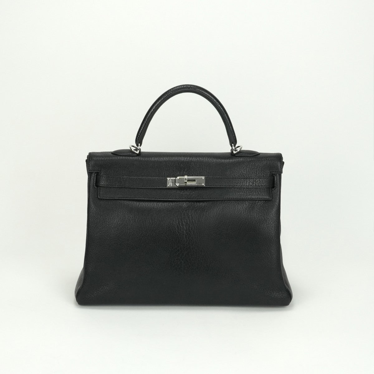 HERMES HERMES Kelly 35 Kelly 35 Bag, tote bag, shoulder bag, chevre, coromandel noir, noir, black, black, silver hardware Chevre mysore