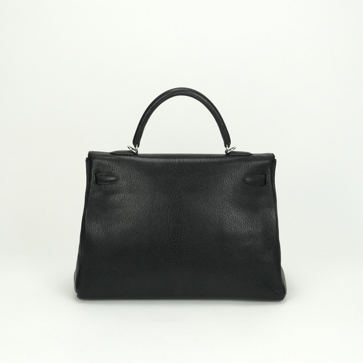 HERMES HERMES Kelly 35 Kelly 35 Bag, tote bag, shoulder bag, chevre, coromandel noir, noir, black, black, silver hardware Chevre mysore