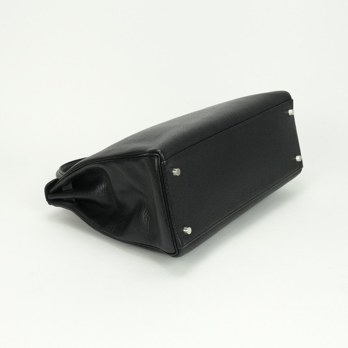HERMES HERMES Kelly 35 Kelly 35 Bag, tote bag, shoulder bag, chevre, coromandel noir, noir, black, black, silver hardware Chevre mysore