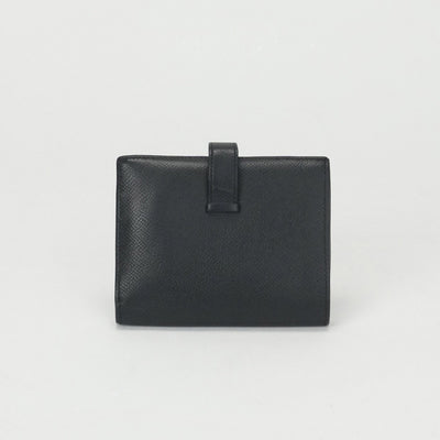 HERMES 爱马仕 Bearn compact Bearn compact 钱包，比福尔德钱包，迷你钱包，迷你钱包，爱普生，黑色，黑色，金色硬件，沃伊·爱普生