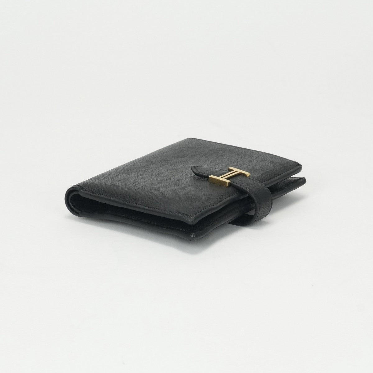 HERMES 爱马仕 Bearn compact Bearn compact 钱包，比福尔德钱包，迷你钱包，迷你钱包，爱普生，黑色，黑色，金色硬件，沃伊·爱普生