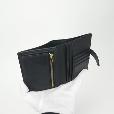 HERMES 爱马仕 Bearn compact Bearn compact 钱包，比福尔德钱包，迷你钱包，迷你钱包，爱普生，黑色，黑色，金色硬件，沃伊·爱普生