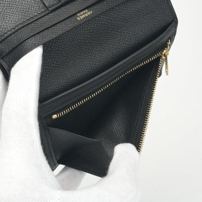 HERMES 爱马仕 Bearn compact Bearn compact 钱包，比福尔德钱包，迷你钱包，迷你钱包，爱普生，黑色，黑色，金色硬件，沃伊·爱普生