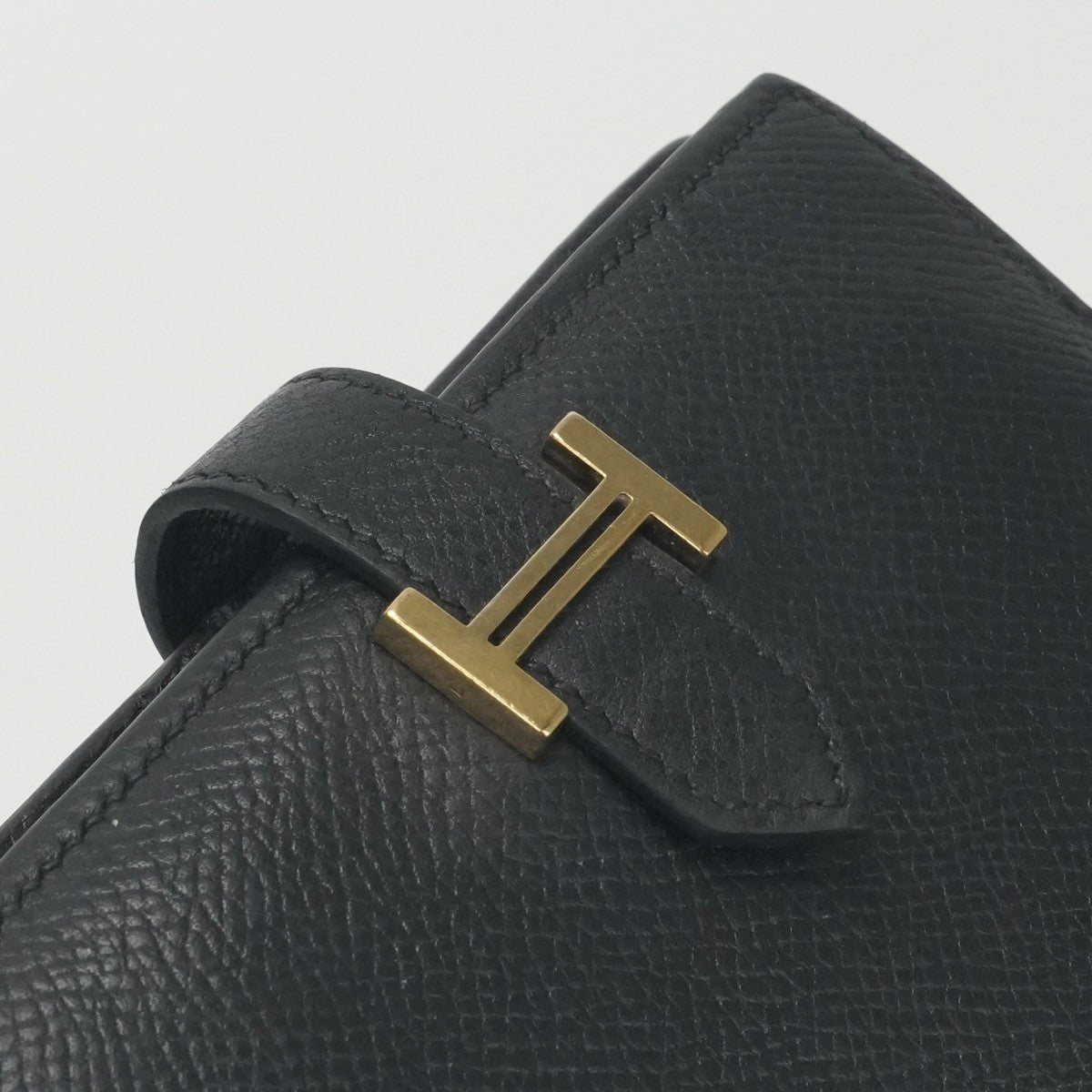 HERMES 爱马仕 Bearn compact Bearn compact 钱包，比福尔德钱包，迷你钱包，迷你钱包，爱普生，黑色，黑色，金色硬件，沃伊·爱普生