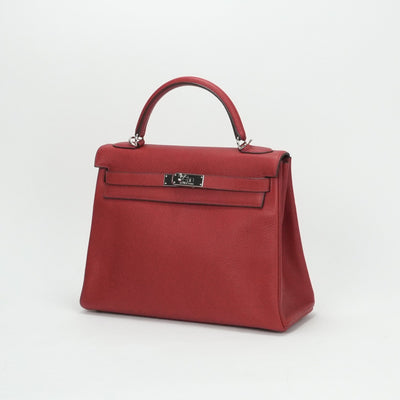 エルメス HERMES ケリー32 ケリー 32 バッグ トートバッグ ショルダーバッグ トゴ レッド 赤 シルバー金具