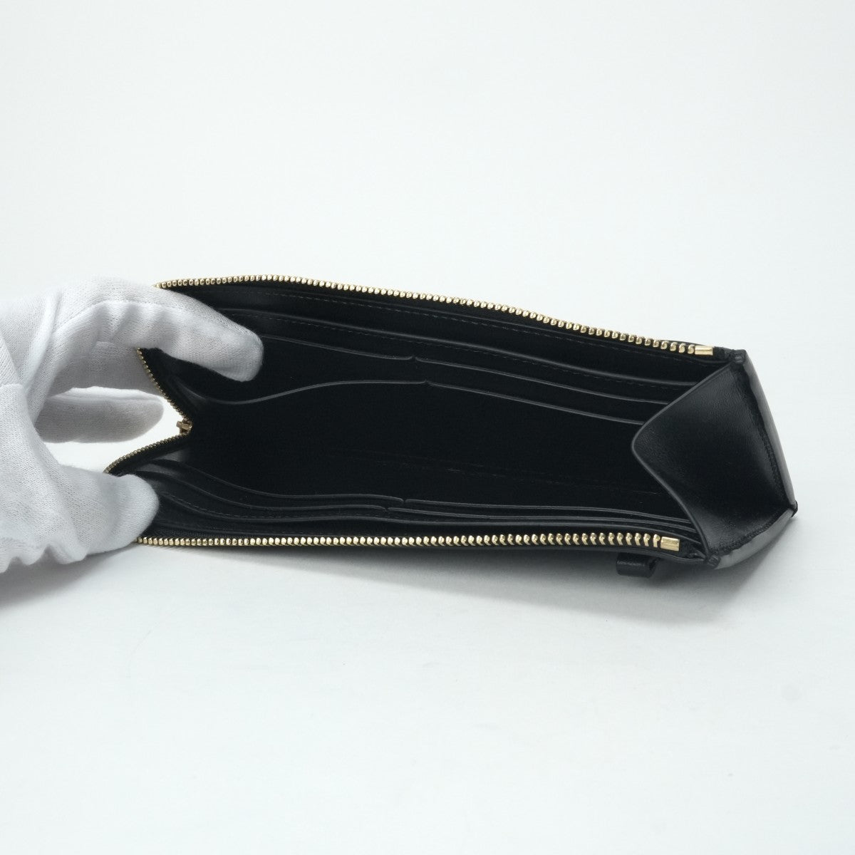 ザ ロウ THE ROW 財布 長財布 ロングウォレット レザー ブラック 黒 ゴールド金具 ショルダーバッグ