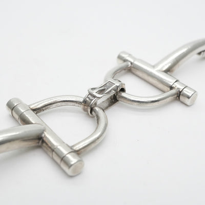 HERMES Hermes Horsebit Horsebit 팔찌 팔찌 커프 SV800 실버 헤르메스 파리 희귀 희귀 골동품