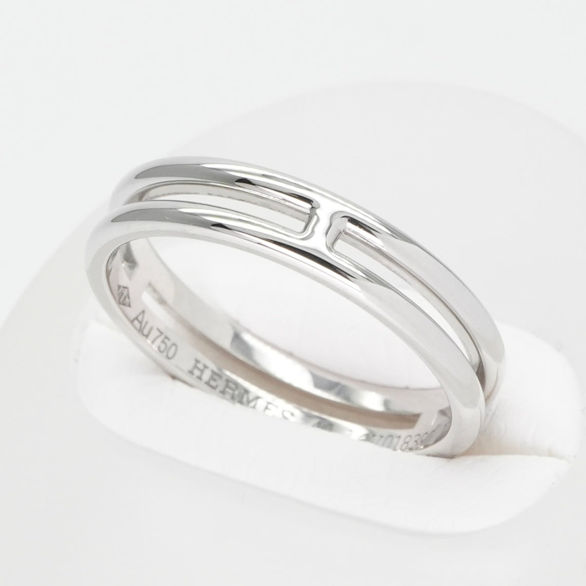 HERMES 爱马仕结婚戒指结婚戒指Arianne Ring 750wg银色结婚戒指婚姻戒指白金
