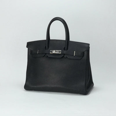 HERMES 爱马仕 Birkin 35 Birkin 35 手提袋多哥黑色银色硬件
