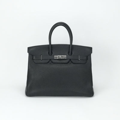 HERMES 爱马仕 Birkin 35 Birkin 35 手提袋多哥黑色银色硬件