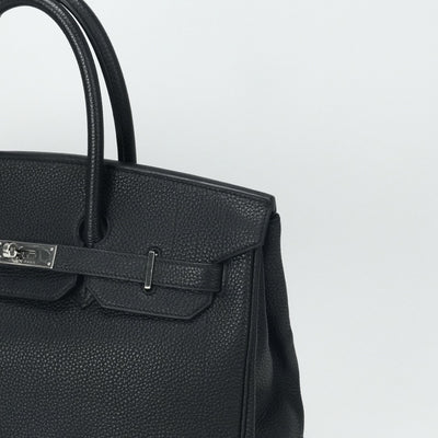HERMES 爱马仕 Birkin 35 Birkin 35 手提袋多哥黑色银色硬件