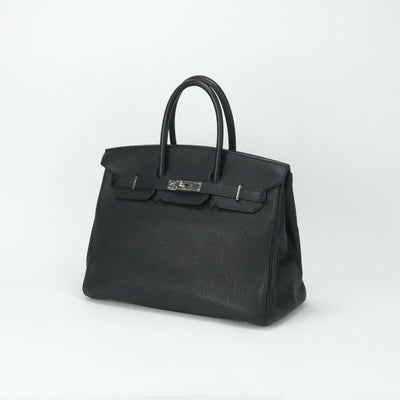 HERMES 爱马仕 Birkin 35 Birkin 35 手提袋多哥黑色银色硬件