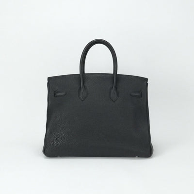 HERMES 爱马仕 Birkin 35 Birkin 35 手提袋多哥黑色银色硬件