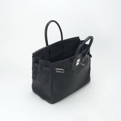HERMES 爱马仕 Birkin 35 Birkin 35 手提袋多哥黑色银色硬件