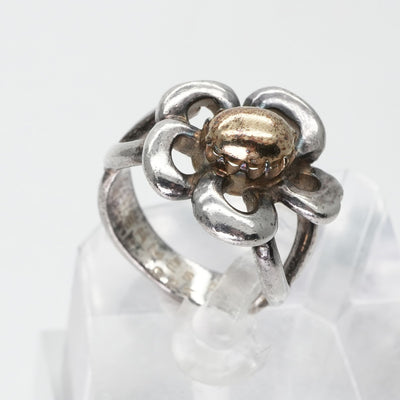 HERMES 헤르메스 Flower Flower 링 750/925은 골동품 희귀 꽃