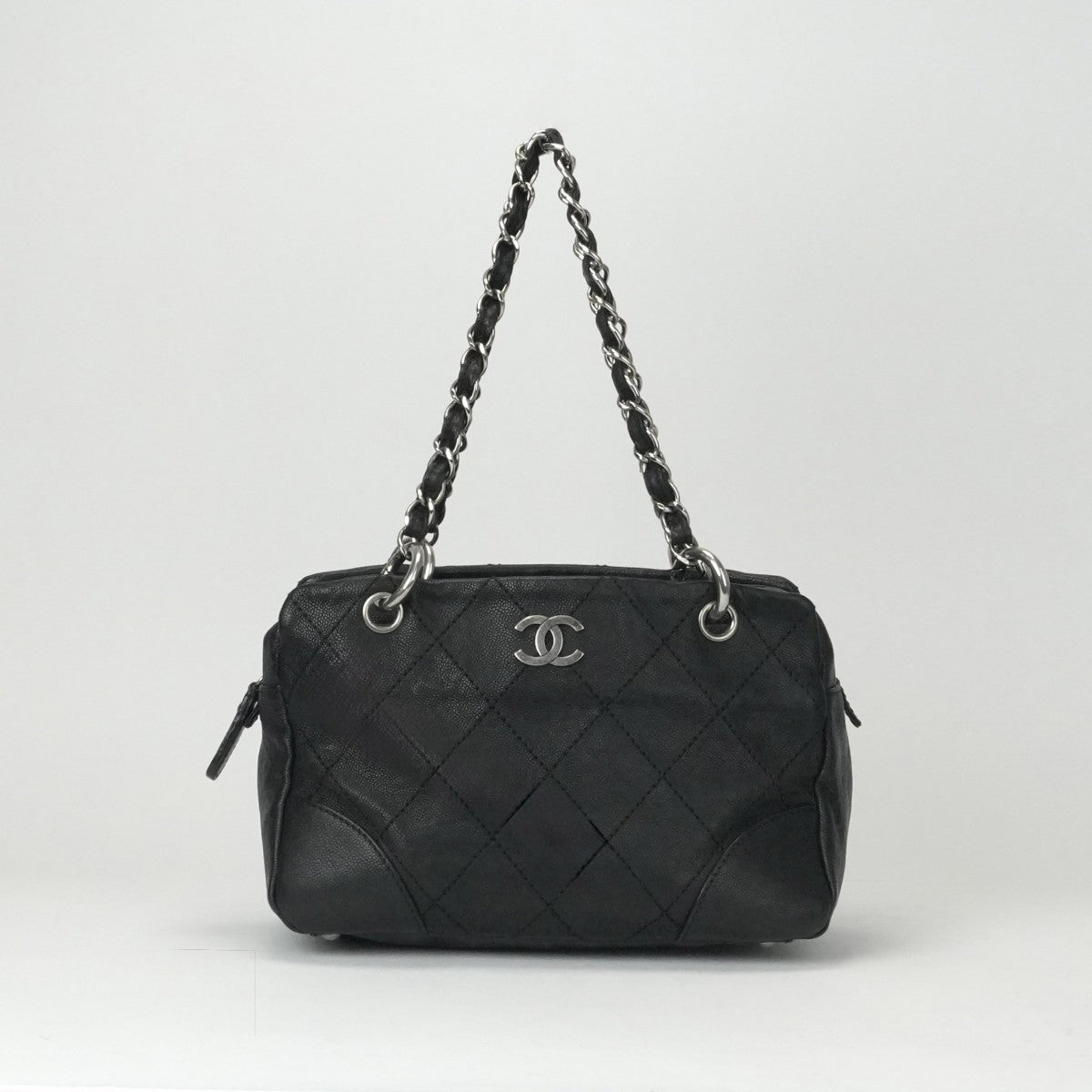 シャネル CHANEL マトラッセ ワイルドステッチ バッグ ショルダーバッグ キャビアスキン ブラック 黒 シルバー金具 チェーンショルダーバッグ ココマーク