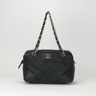 シャネル CHANEL マトラッセ ワイルドステッチ バッグ ショルダーバッグ キャビアスキン ブラック 黒 シルバー金具 チェーンショルダーバッグ ココマーク