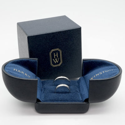 HARRY WINSTON 哈利·温斯顿圆形切割婚姻圆形切割婚姻戒指经典钻石乐队戒指pt950银婚礼戒指婚礼