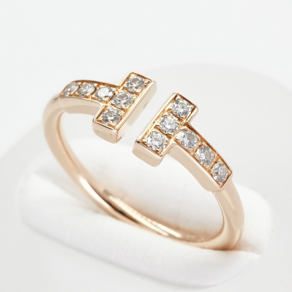 Tiffany & Co. TIFFANY&Co. Diamond Wire Ring T Wire Tiffany & Co. T-ring 750PG pink gold diamond ring rose gold