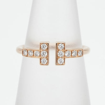 Tiffany & Co. TIFFANY&Co. Diamond Wire Ring T Wire Tiffany & Co. T-ring 750PG pink gold diamond ring rose gold