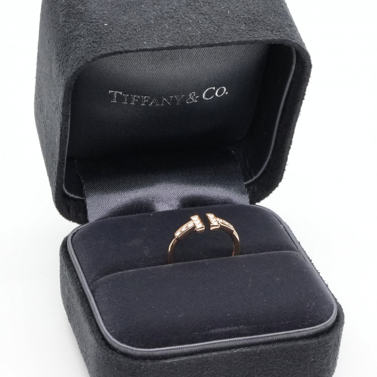 Tiffany & Co. TIFFANY&Co. Diamond Wire Ring T Wire Tiffany & Co. T-ring 750PG pink gold diamond ring rose gold