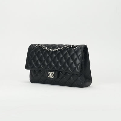 シャネル CHANEL マトラッセ ダブルフラップ Wフラップ ダブルチェーン Wチェーン バッグ トートバッグ ショルダーバッグ ラムスキン ブラック 黒 シルバー金具