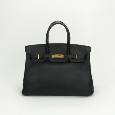 HERMES HERMES Birkin 35 Birkin 35 Tote bag Togo Noir Noir Black Black Gold hardware Birkin Togo tote bag