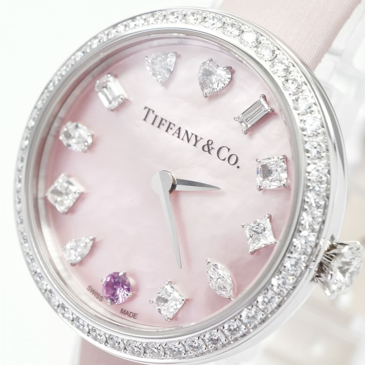 ティファニー TIFFANY&Co. エタニティ 時計 腕時計 ピンク 腕時計　ピンクシェル　ホワイトゴールド　ダイヤモンド