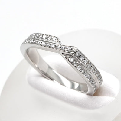 ハリーウィンストン HARRY WINSTON トリスト・バイ・ハリー・ウィンストン トリスト・ツーロウ・バンドリング リング 指輪 Pt950 シルバー ダイヤリング 結婚指輪 プラチナ