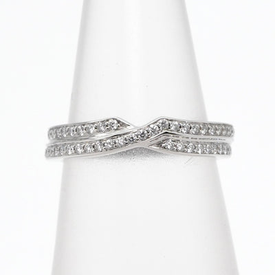 ハリーウィンストン HARRY WINSTON トリスト・バイ・ハリー・ウィンストン トリスト・ツーロウ・バンドリング リング 指輪 Pt950 シルバー ダイヤリング 結婚指輪 プラチナ