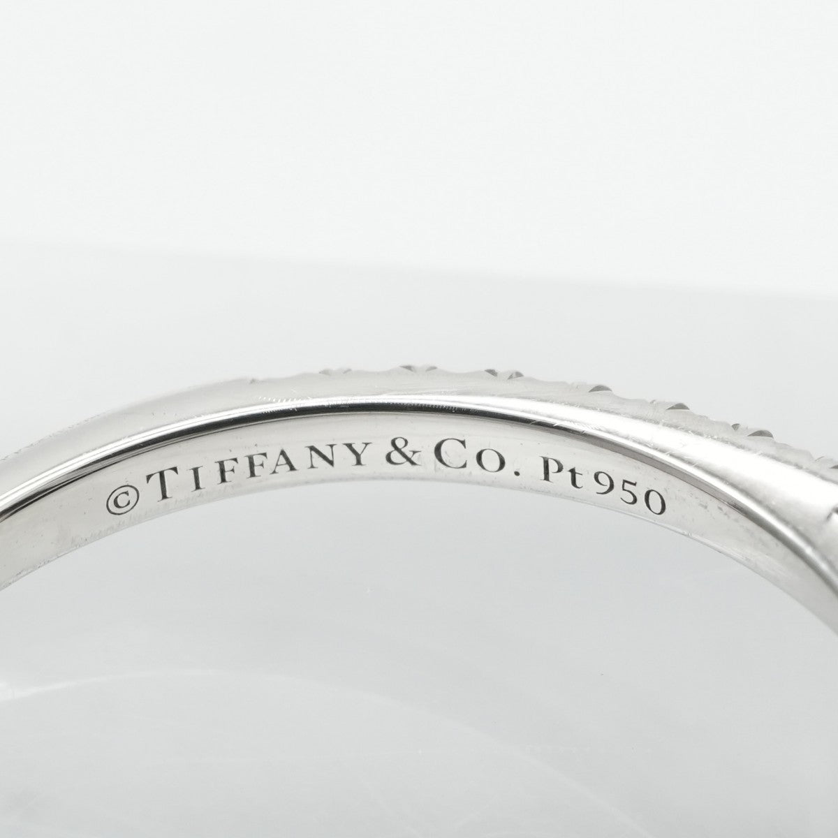 Tiffany & Co. 티파니 & 공동. 에메랄드 컷 약혼 반지 다이아몬드 플래티넘 밴드 에메랄드 컷 Tiffany & Co. 고통 링 PT950 실버 다이아몬드 반지 약혼 반지 백금