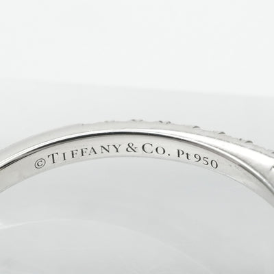 Tiffany & Co. 티파니 & 공동. 에메랄드 컷 약혼 반지 다이아몬드 플래티넘 밴드 에메랄드 컷 Tiffany & Co. 고통 링 PT950 실버 다이아몬드 반지 약혼 반지 백금