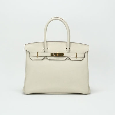 HERMES 爱马仕 Birkin 30 Birkin 30 袋子手提袋dogo cre白色白金硬件