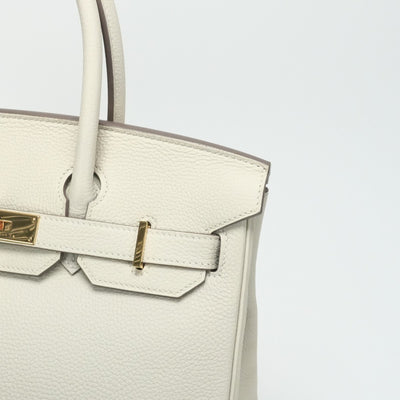 HERMES 爱马仕 Birkin 30 Birkin 30 袋子手提袋dogo cre白色白金硬件